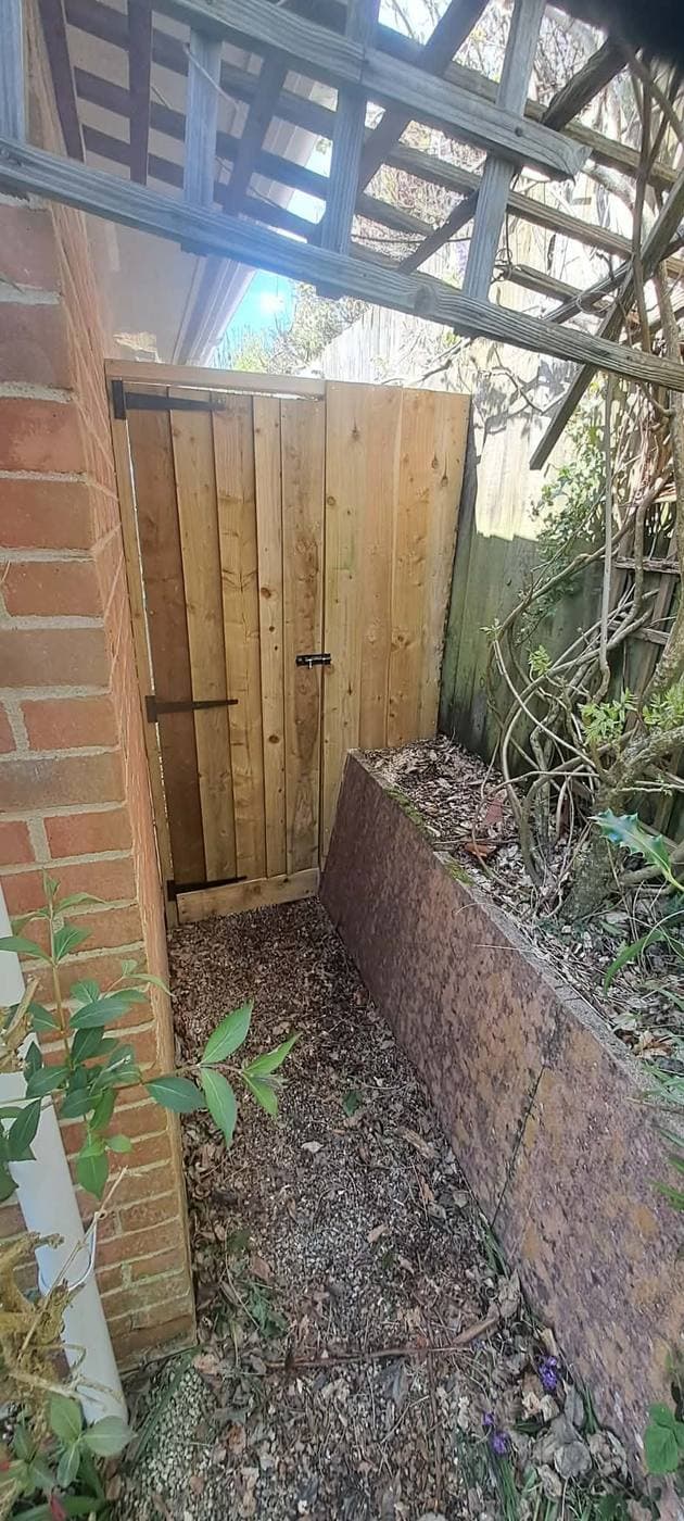 Bespoke garden gate fitted by Gilbert And Son Fencing, North Devon