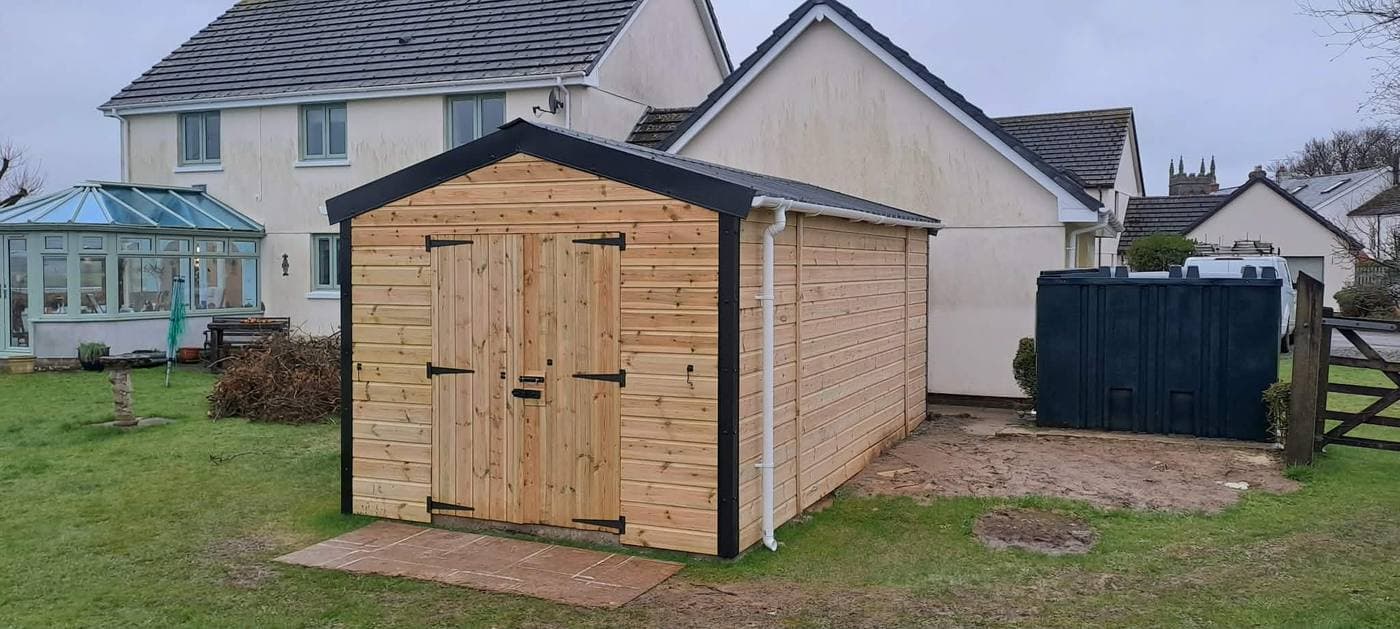 Bespoke timber garden shed built on site by Gilbert And Son Fencing, North Devon