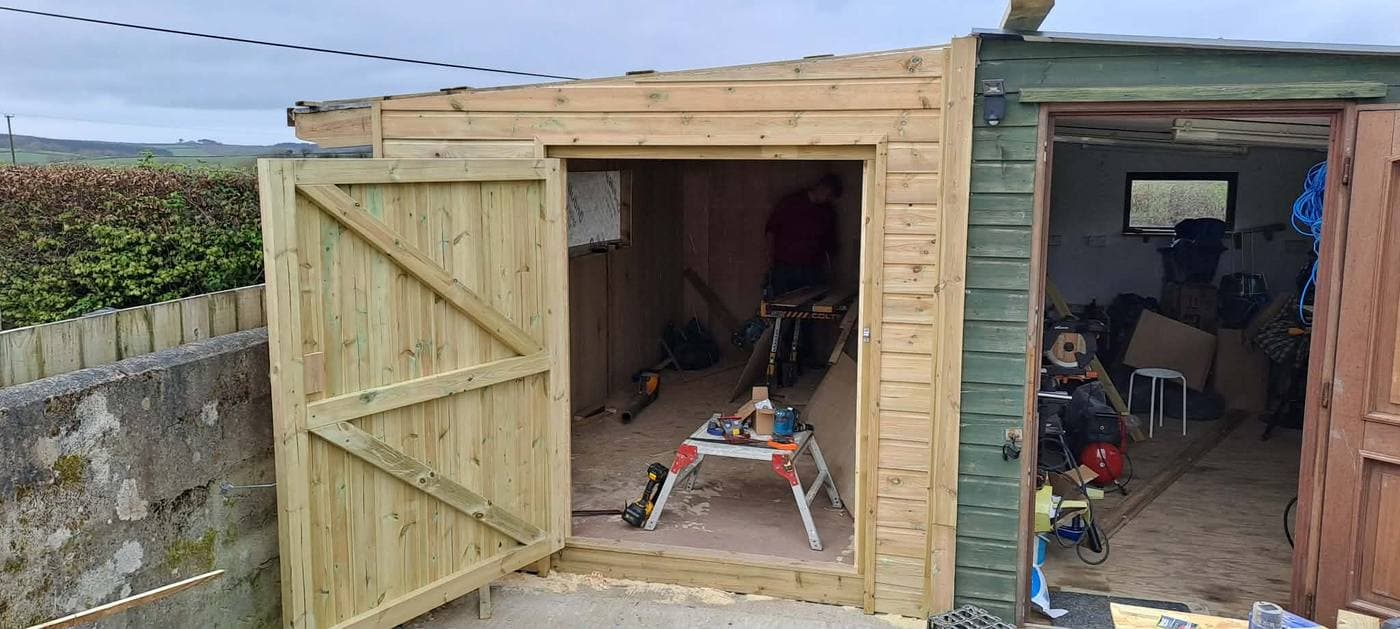 Bespoke timber garden shed built on site by Gilbert And Son Fencing, North Devon